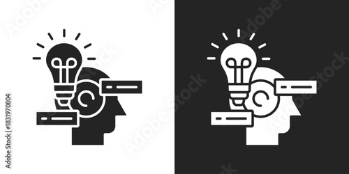 Insight Icon In Black And White Glyph Style