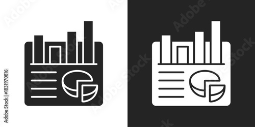 Analytics Icon In Black And White Glyph Style
