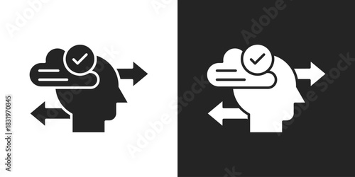 Decision Icon In Black And White Glyph Style