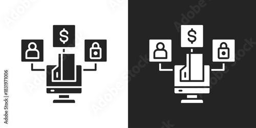 Classified Icon In Black And White Glyph Style