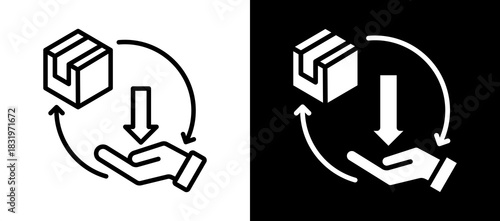 Supply And Demand whiteblack icon