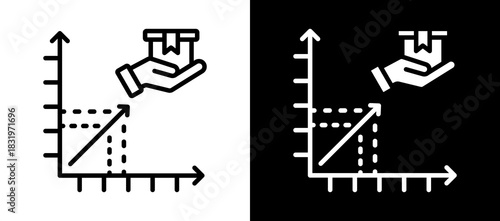 Supply Curve whiteblack icon