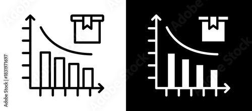 Demand Curve whiteblack icon