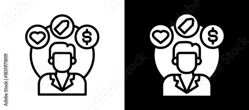 Consumer Behavior whiteblack icon