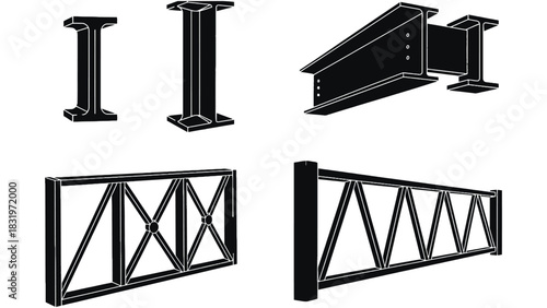 Steel beams and structures engineering construction materials