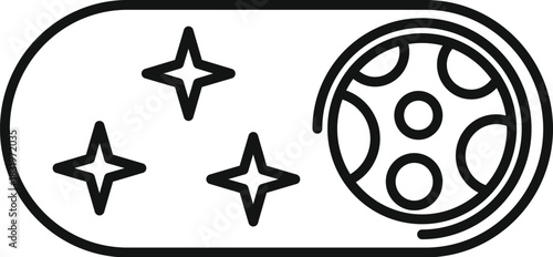 Capsule line art representing medicine, health, and nourishment concepts