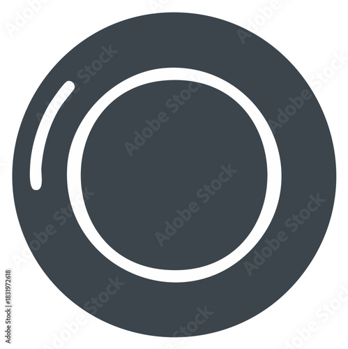 Simple graphic icon of a clean circular plate with a thin white rim