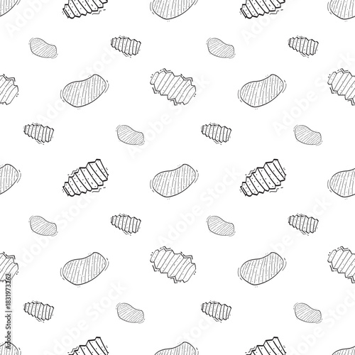 hand drawn chips seamless pattern background