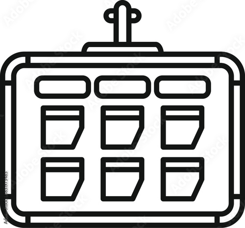 Electronic display showing score and game information line icon