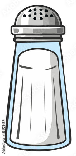 Salt shaker illustration isolated in the white background, kitchenware design element
