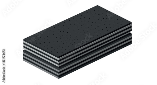 Isometric asphalt layers for road construction and engineering projects