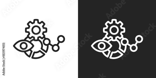 Vision Icon In Black And White Line Style