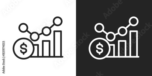 Growth Icon In Black And White Line Style