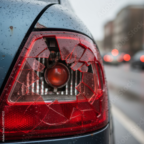 Broken Taillight Close-Up