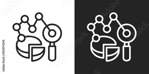 Predictive Chart Icon In Black And White Line Style