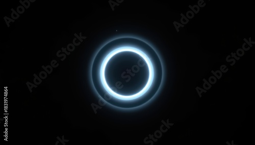 Black hole with blue light celestial phenomenon black hole featuring central blue luminescence creating striking cosmic visual