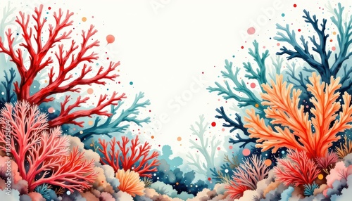 Fototapeta Naklejka Na Ścianę i Meble -  Vibrant underwater coral reef ecosystem serving as beautiful natural background display