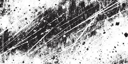 Dirty or dust film grain speck grit grunge overlay on white background grain noise Speckle grain dot white Vintage black and white cracked wall texture with dirty grunge effect. Vector old grunge wall