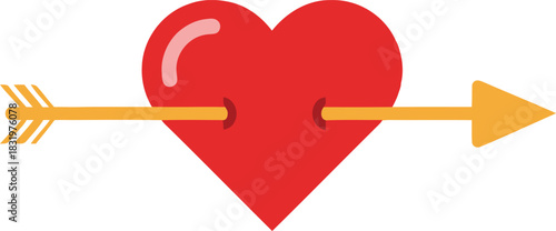 Red heart icon pierced by a golden arrow, symbolizing true love.