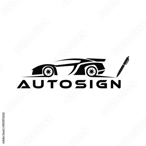 Autosign logo featuring a sleek car and a pen