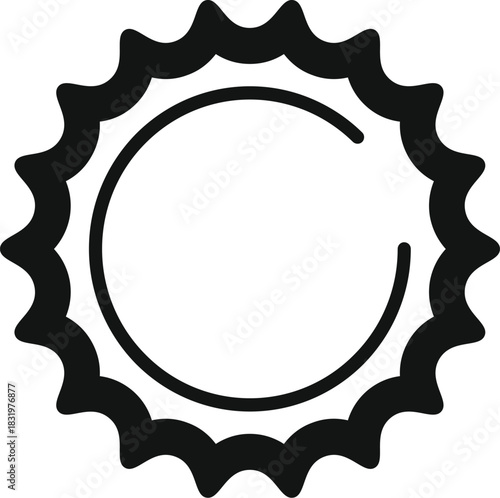 Bottle cap icon outline illustrating a common liquid container seal