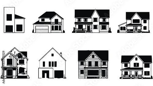 House blueprint designs architectural home exterior illustrations