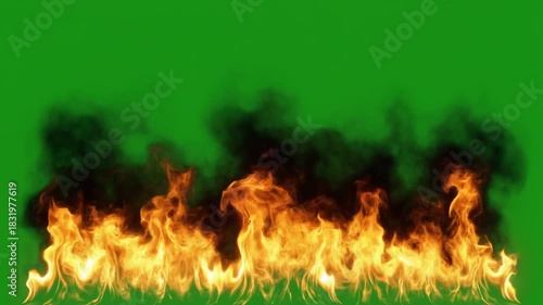 Flames and Smoke VFX - Seamlessly Loopable Green Screen Fire Effect for Video Editing