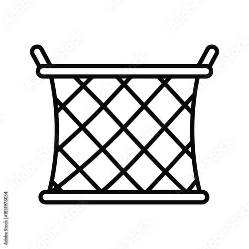 Laundry basket outline icon, simple storage hamper illustration
