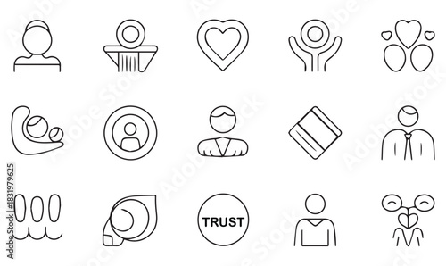 Minimalist Icons of Trust, Emotion, and Human Identity
