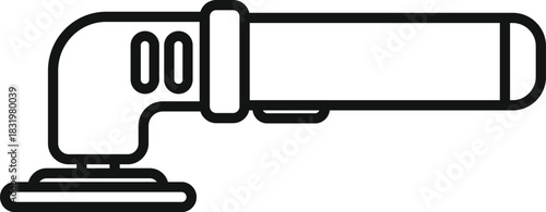 Sander power tool in line art style representing grinding and polishing equipment