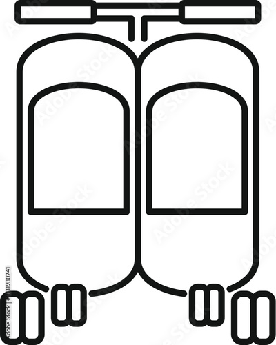 Scuba diving tanks providing oxygen for underwater and deep sea exploration