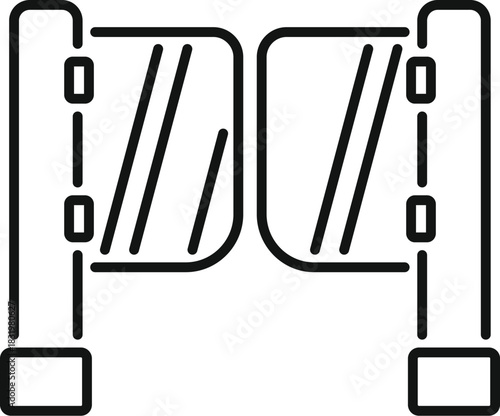 Turnstile gate for restricted access control and entry line icon