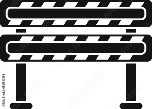 Road barrier icon showing a striped warning sign for construction areas
