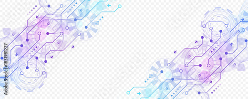 Motherboard technology circuit board background texture design. Creative idea AI banner concept for internet technology. Digital motherboard concept for poster, cover, banner, header, web template