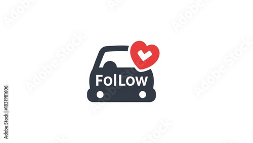 Follow car social media marketing logo design vector template for automotive industry and transportation services
