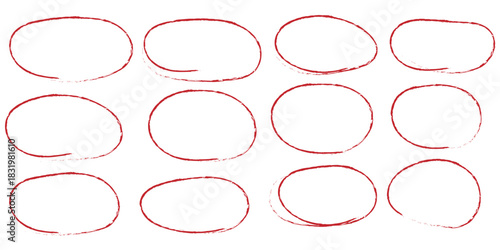 Hand drawn circle line sketch set. Circular vector image. Vector brush strokes circles of paint on white background, doodle round circles for message note