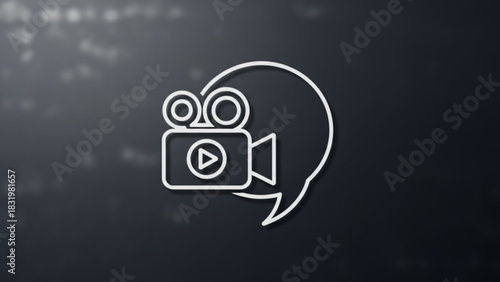 Video marketing strategy tips for social media content and engagement with film and camera icon design