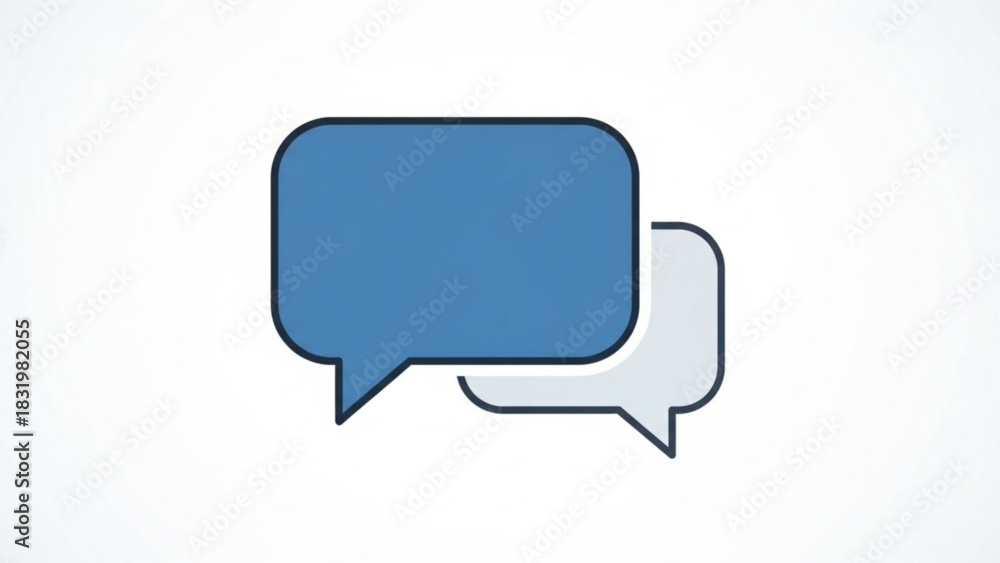 Naklejka premium Blue and gray speech bubbles vector for communication and conversation design element illustration concept