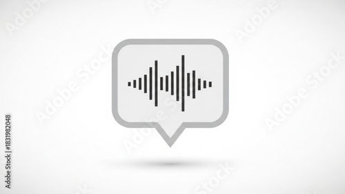 Audio waveform speech bubble icon vector illustration for sound voice recognition and recording app design