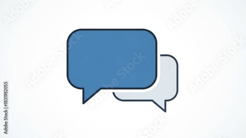 Blue and gray speech bubbles vector for communication and conversation design element illustration concept