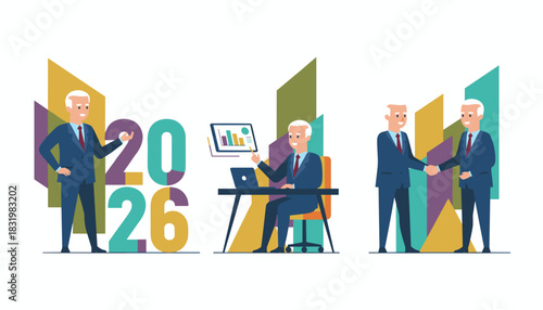 Business planning analysis and partnership deal illustration for the financial year 2026