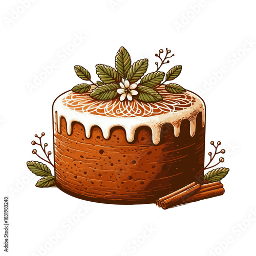 
gingerbread cake illustration design