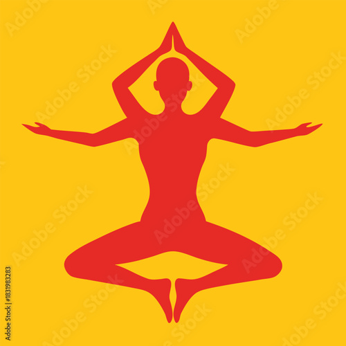 silhouette of yoga woman