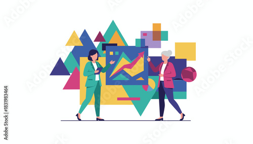 Business team analyzing financial growth Corporate success consulting presentation and data analysis