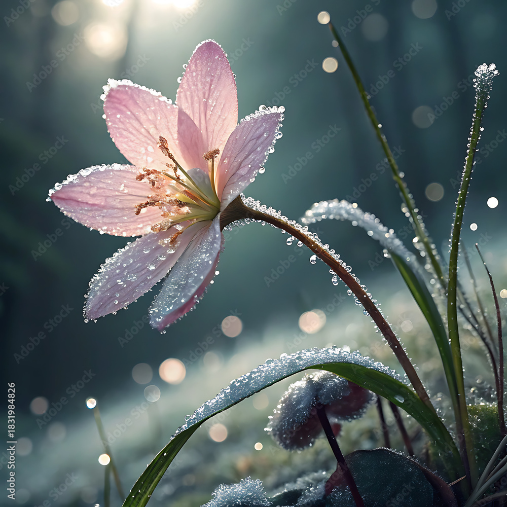 custom made wallpaper toronto digitalLily of the Valley in the rain