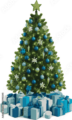 Blue and Silver Christmas Tree