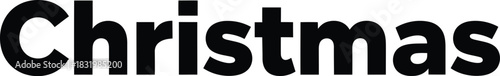 Bold black text spelling out the word Christmas on a white background lettering typography