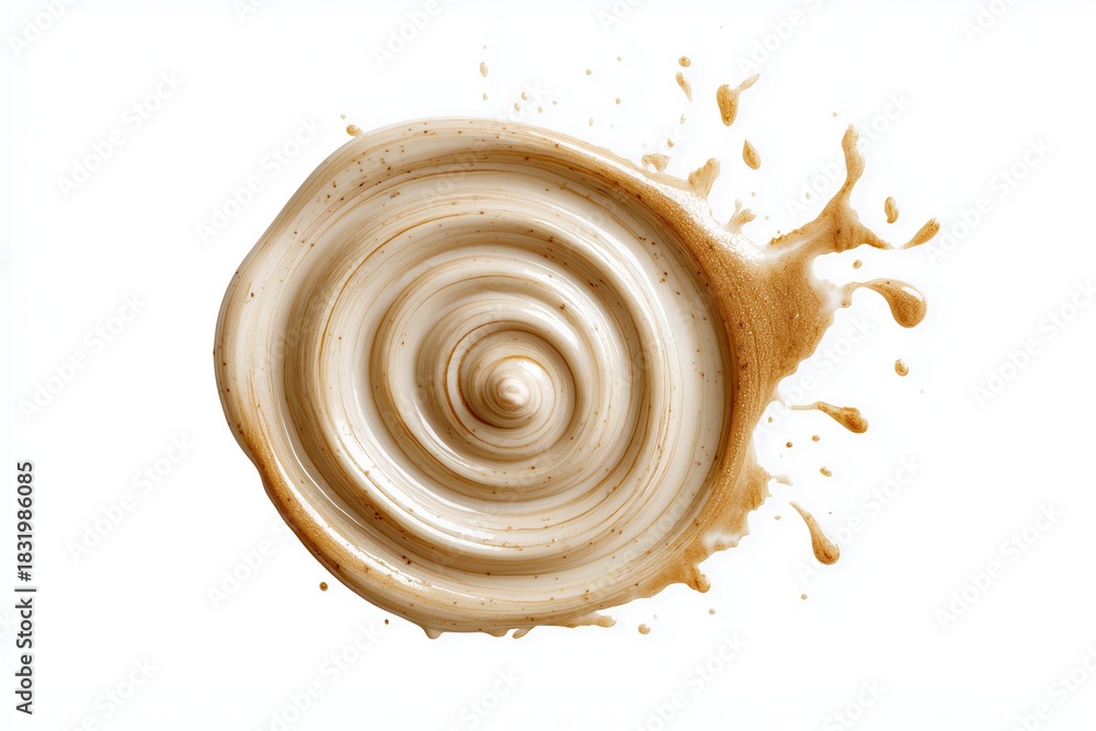 Fototapeta premium Creamy Coffee Swirl Splash on White