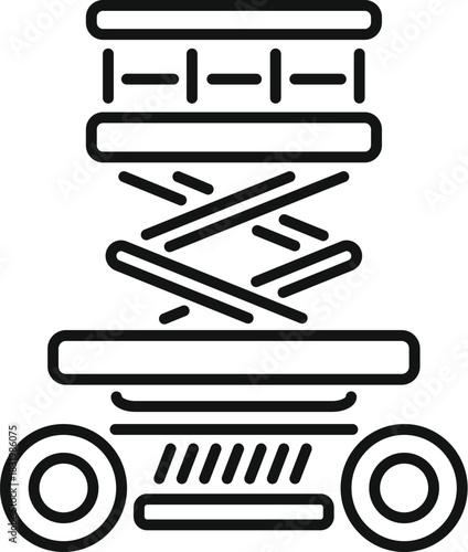 Scissor lift icon symbolizing high reaching equipment for construction work