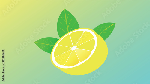 Refreshing lemon mint summer gradient banner with light and airy feel